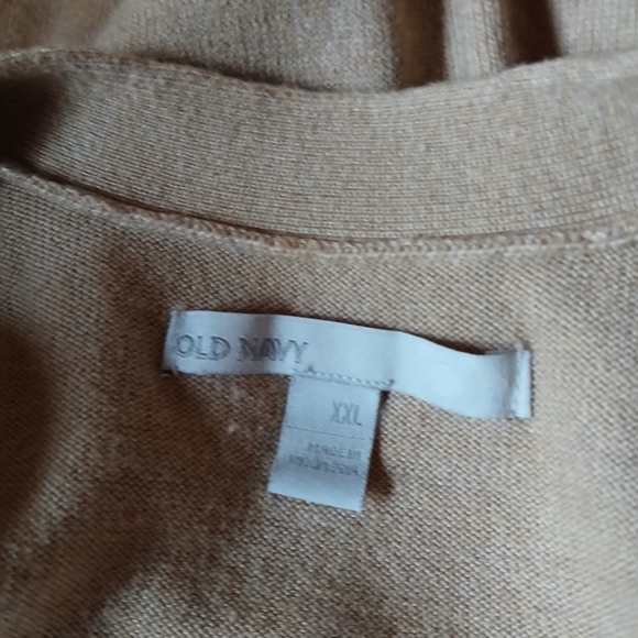 Old Navy Tan Open Front 3/4 Sleeve Cotton Blend Cardigan Size XXL - Picture 4 of 5